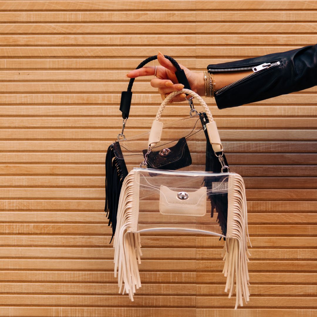 Clear Fringe Crossbody